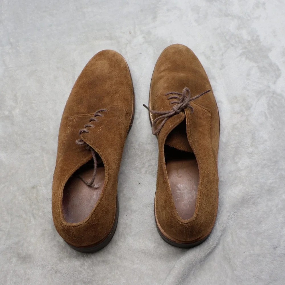Thursday Boots Mens 10 Oxford Shoes Brown Statesman Suede Handcrafted Timeless